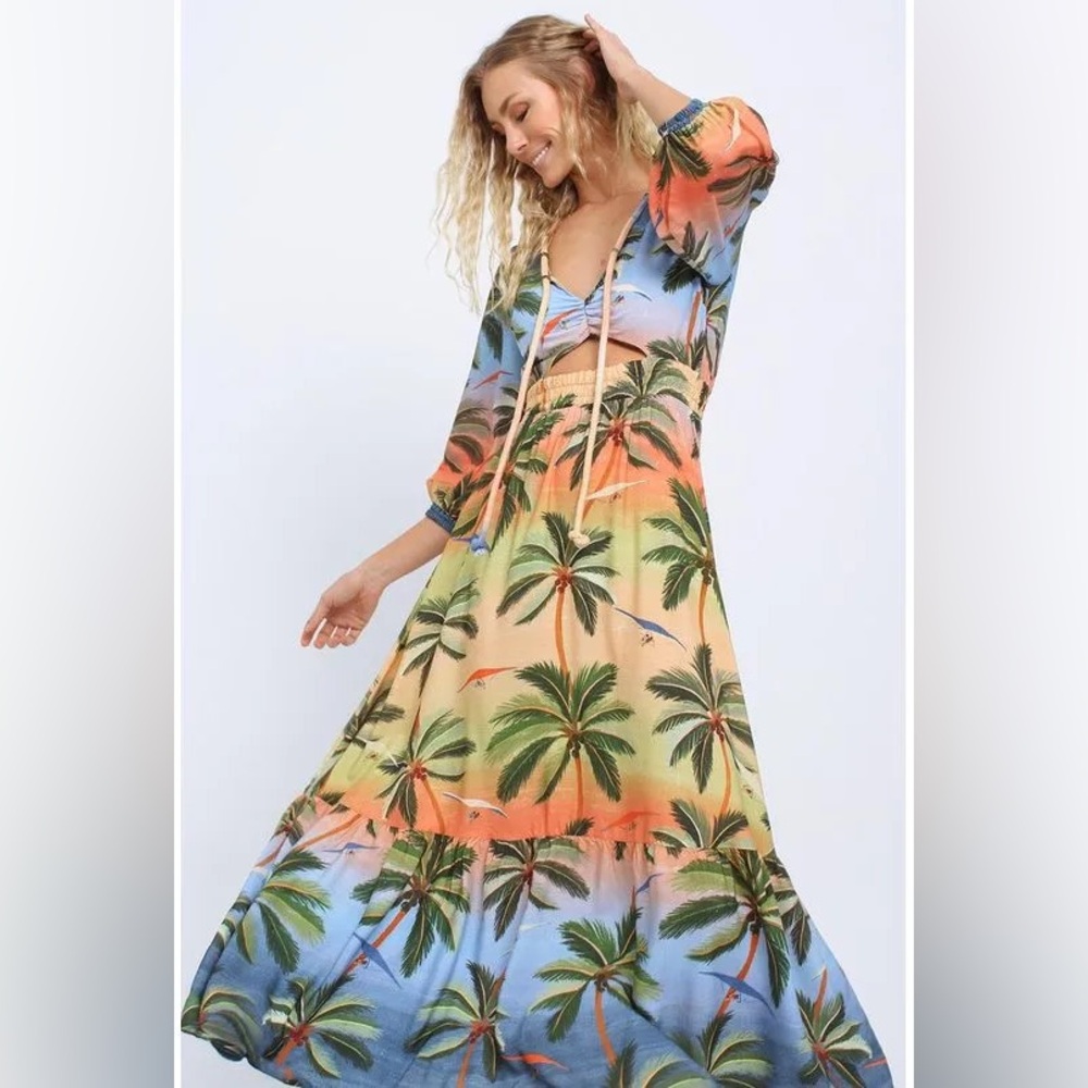 FARM Rio Multicolor Tropical Maxi Dress